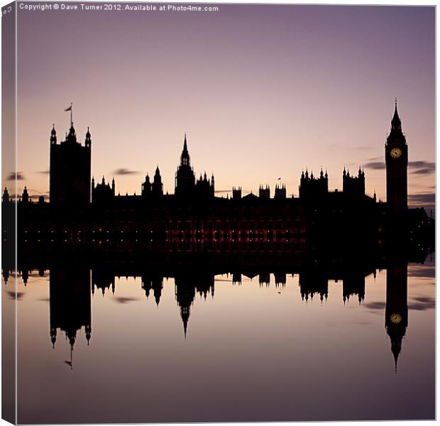 Houses of Parliament, Westminster, London Canvas Print by Dave Turner