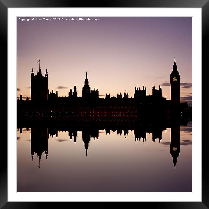 Houses of Parliament, Westminster, London Framed Mounted Print by Dave Turner
