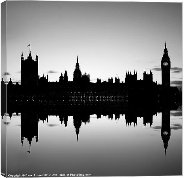 Houses of Parliament, Westminster, London Canvas Print by Dave Turner