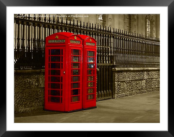 London Red Phone Box Framed Mounted Print by Debbie Metcalfe