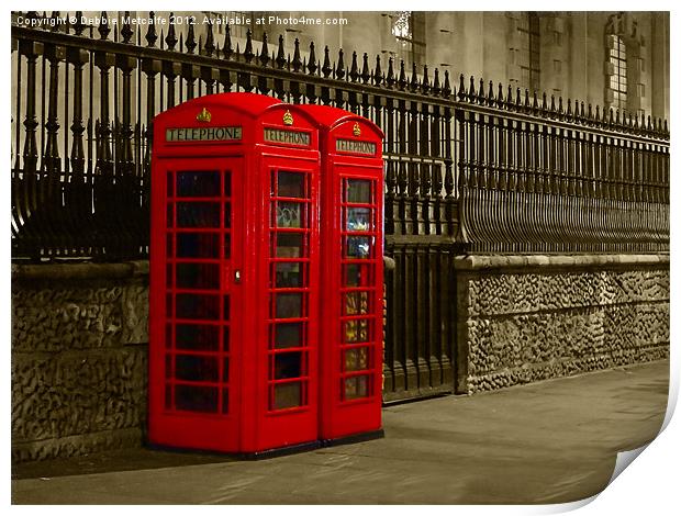 London Red Phone Box Print by Debbie Metcalfe