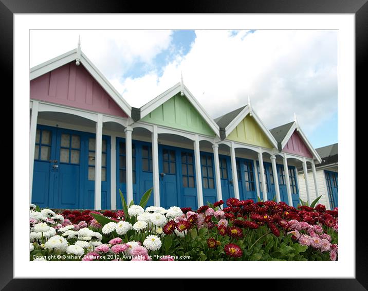 Beach Huts, Weymouth Framed Mounted Print by Graham Custance
