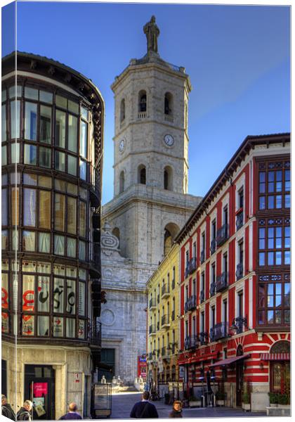 First sight of Valladolid Cathedral Canvas Print by Tom Gomez