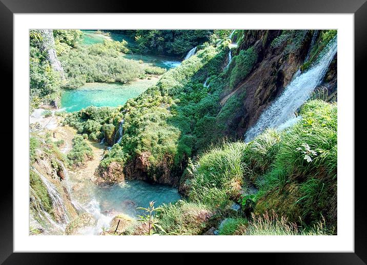 Plitvice Cascades Framed Mounted Print by World Images