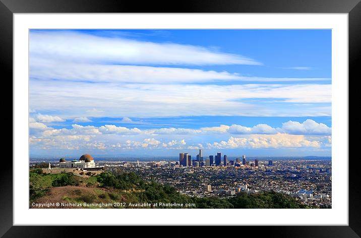 Downtown Los Angeles Framed Mounted Print by Nicholas Burningham
