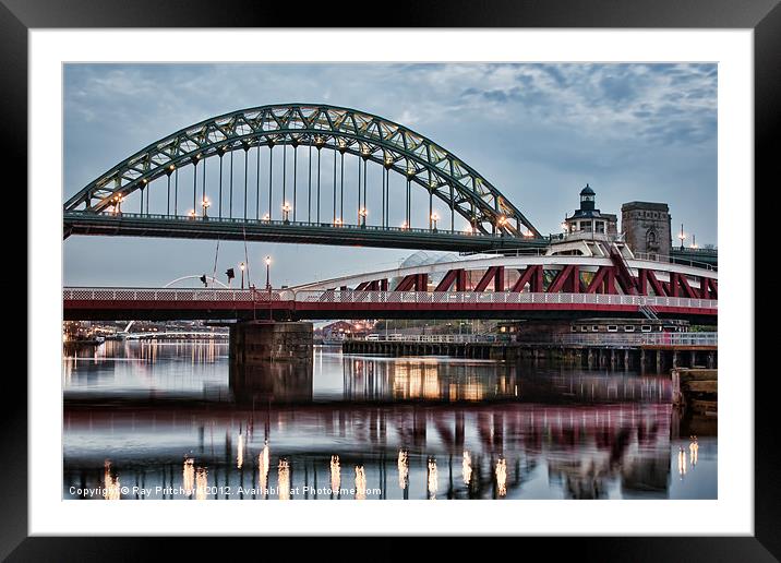 Swing and Tyne Bridges Framed Mounted Print by Ray Pritchard