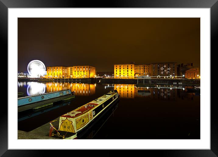 Albert Dock by night Framed Mounted Print by Paul Farrell Photography