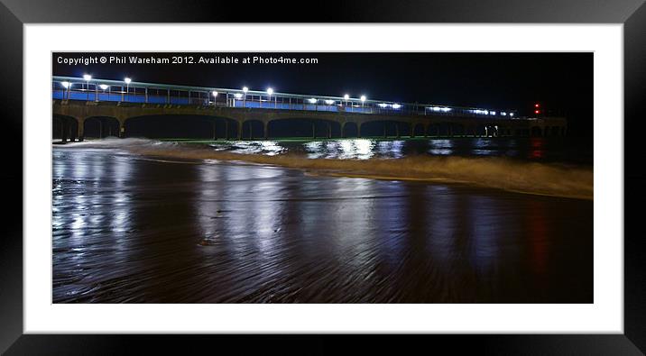 Boscombe Pier Lights Framed Mounted Print by Phil Wareham