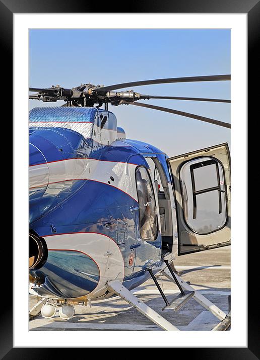 Helicopter abstract open right hand door Framed Mounted Print by Arfabita  