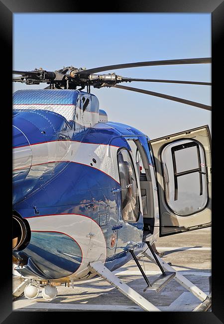Helicopter abstract open right hand door Framed Print by Arfabita  