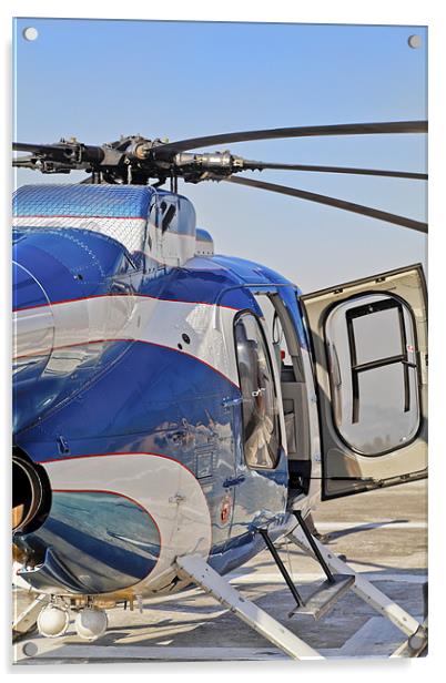 Helicopter abstract open right hand door Acrylic by Arfabita  