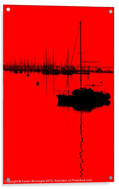Yacht Reflections Acrylic by Darren Burroughs