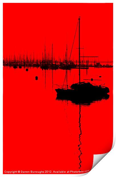 Yacht Reflections Print by Darren Burroughs