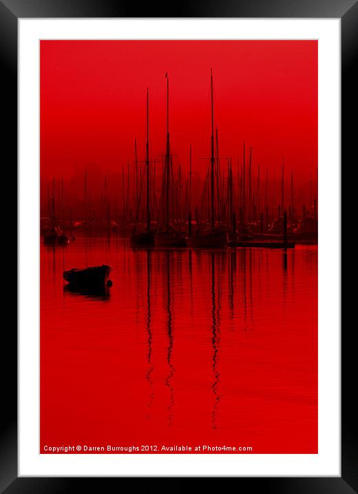 Red Tall Mast Reflections Framed Mounted Print by Darren Burroughs