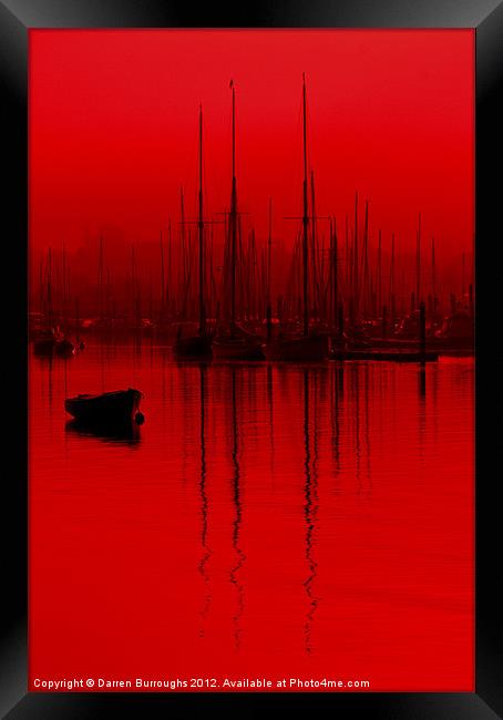 Red Tall Mast Reflections Framed Print by Darren Burroughs