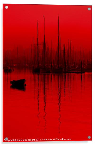 Red Tall Mast Reflections Acrylic by Darren Burroughs