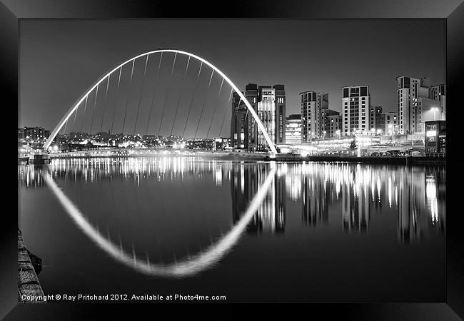 Black & White Millennium Bridge Framed Print by Ray Pritchard