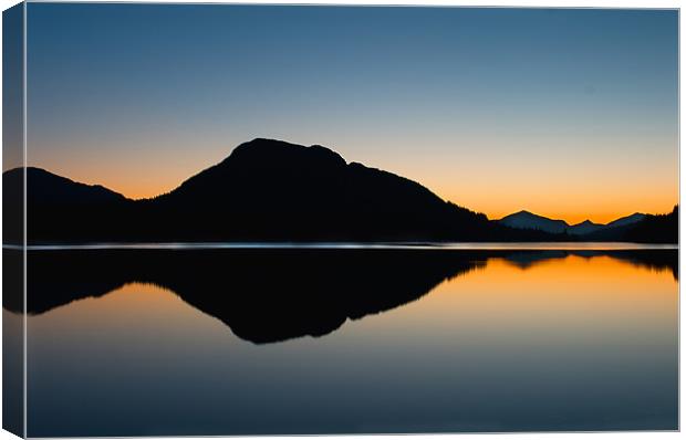 Winter Sunset Over Loch Laggan Canvas Print by Malcolm Smith