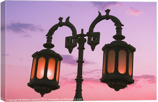 A characteristic lamp post in the city of Dahab at Canvas Print by stefano baldini