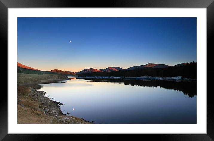 Winter Moon Over Loch Laggan Framed Mounted Print by Malcolm Smith