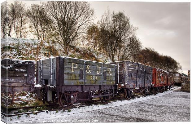 Old Train Wagons at Tanfield Railway Canvas Print by Ray Pritchard