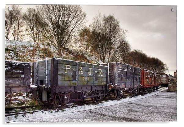Old Train Wagons at Tanfield Railway Acrylic by Ray Pritchard