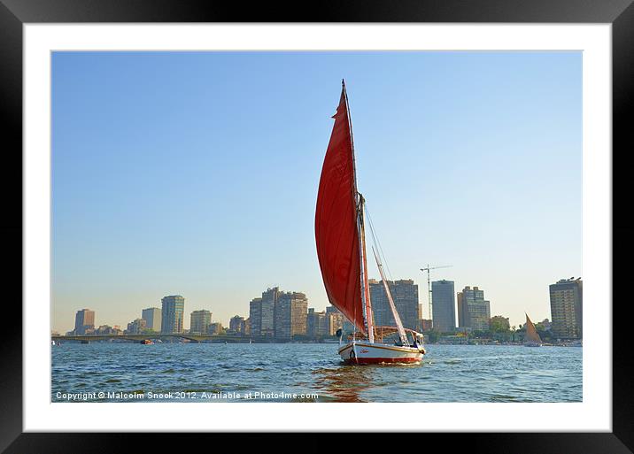 Felucca on the Nile Framed Mounted Print by Malcolm Snook