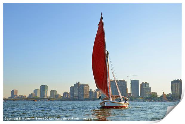 Felucca on the Nile Print by Malcolm Snook