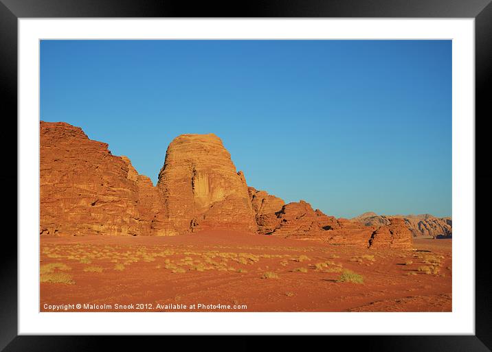 Wadi Rum Rock Formations Framed Mounted Print by Malcolm Snook