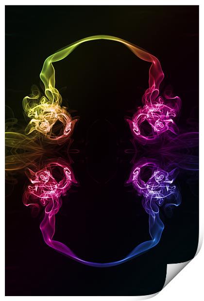 Smoking Headphones Print by Steve Purnell