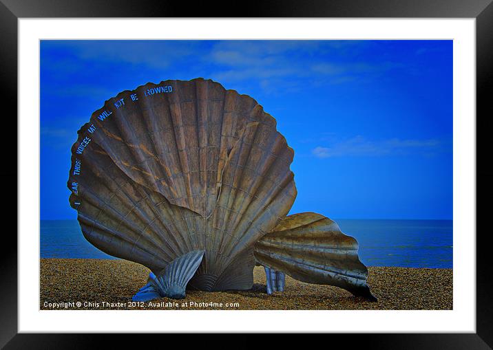 Aldeburgh The Scallop Framed Mounted Print by Chris Thaxter