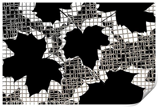 Abstract Leaf Pattern - Black White Sepia Print by Natalie Kinnear