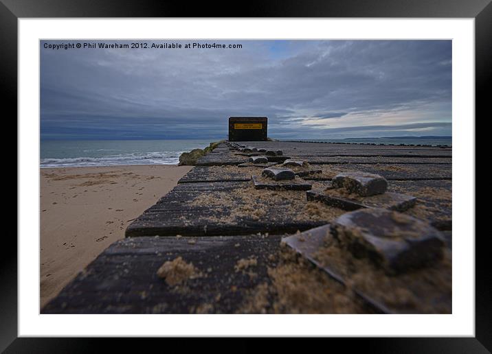 Southbourne Sea Defence Framed Mounted Print by Phil Wareham