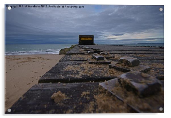 Southbourne Sea Defence Acrylic by Phil Wareham