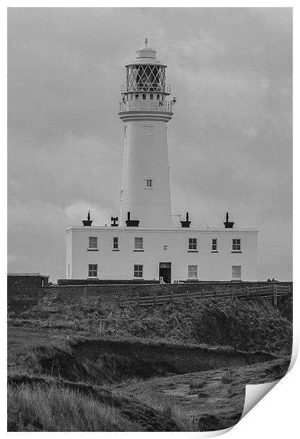 flamborough lighthouse Print by Andrew Rotherham