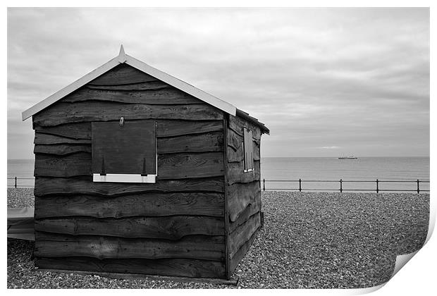 Beach hut at Kingsdown Print by Ian Middleton