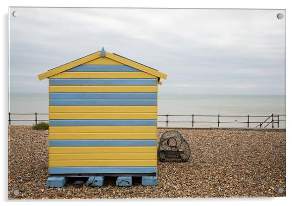 Beach hut at Kingsdown Acrylic by Ian Middleton