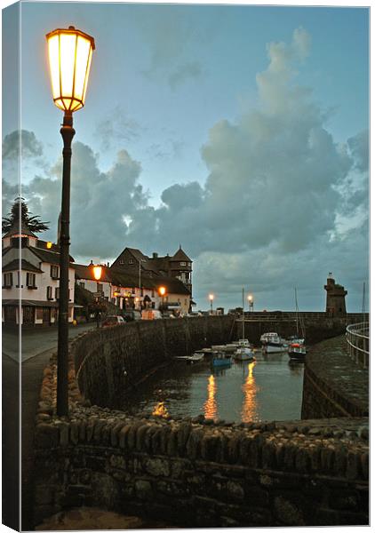 Lynmouth by Lamplight Canvas Print by graham young