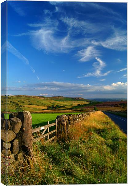 View Towards Over Owler Tor & Millstone Edge Canvas Print by Darren Galpin
