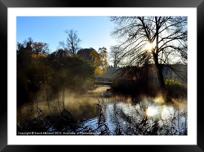 MIST OVER THE RIVER Framed Mounted Print by David Atkinson