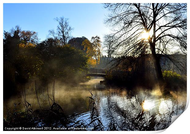 MIST OVER THE RIVER Print by David Atkinson