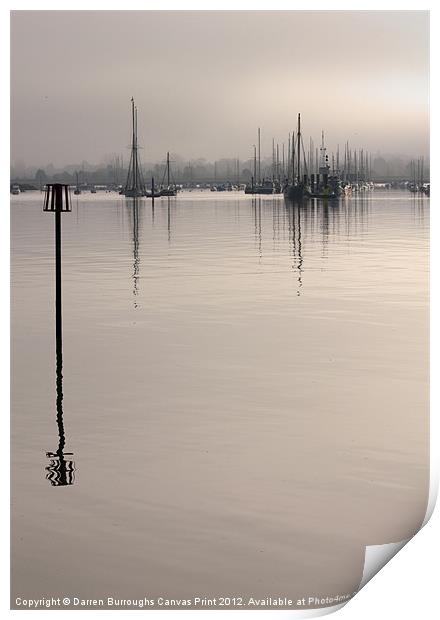 Tall Mast Reflections Print by Darren Burroughs