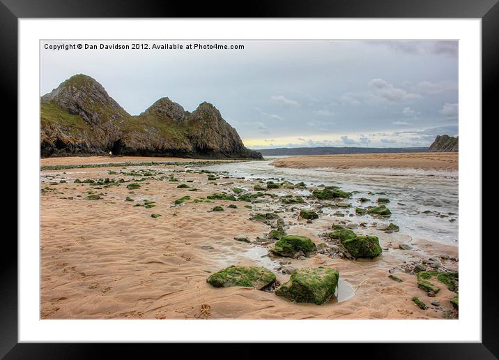 Three Cliffs of the bay Framed Mounted Print by Dan Davidson