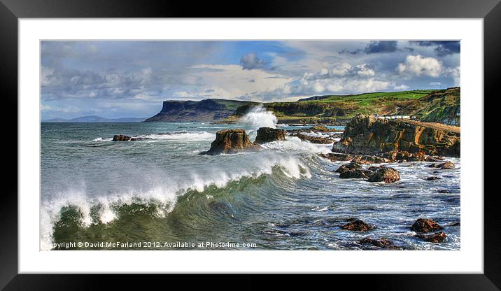 Unforgettable Ballycastle panorama Framed Mounted Print by David McFarland