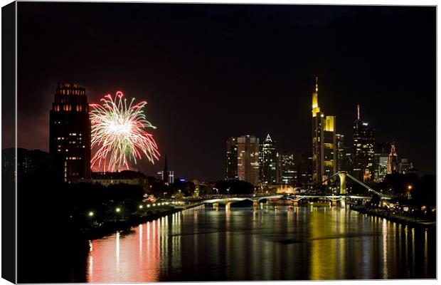 Frankfurt Fireworks Canvas Print by Thomas Schaeffer