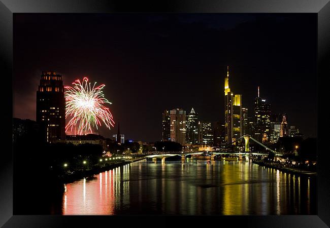 Frankfurt Fireworks Framed Print by Thomas Schaeffer