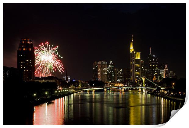 Frankfurt Fireworks Print by Thomas Schaeffer