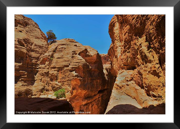 Rocky desert canyon Framed Mounted Print by Malcolm Snook