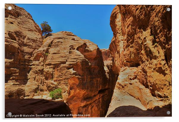 Rocky desert canyon Acrylic by Malcolm Snook
