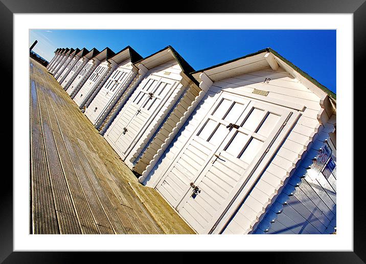 Eastbourne Beach Huts Framed Mounted Print by Phil Clements